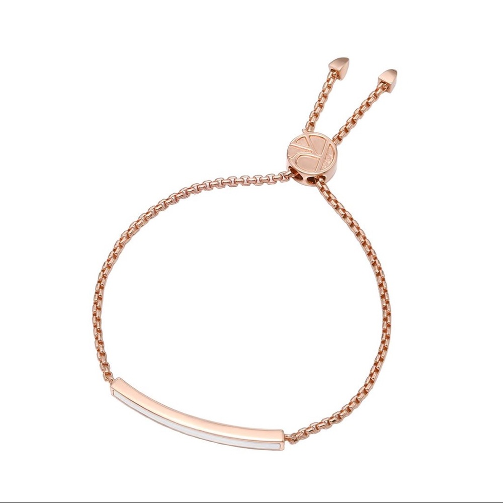 Rose gold adjustable howlite bracelet